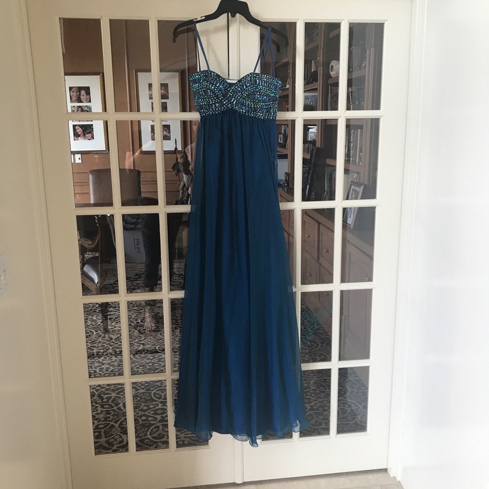 La Femme Strapless Prom Dress